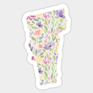 Vermont Silhouette Florals Sticker